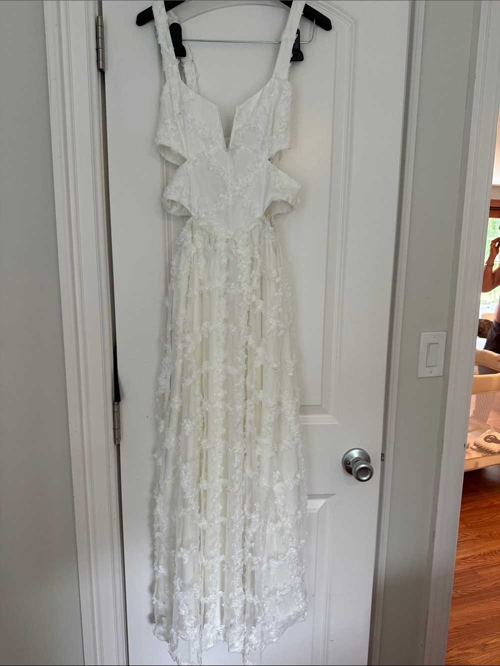 Ivory Lace Appliqué Maxi Dress